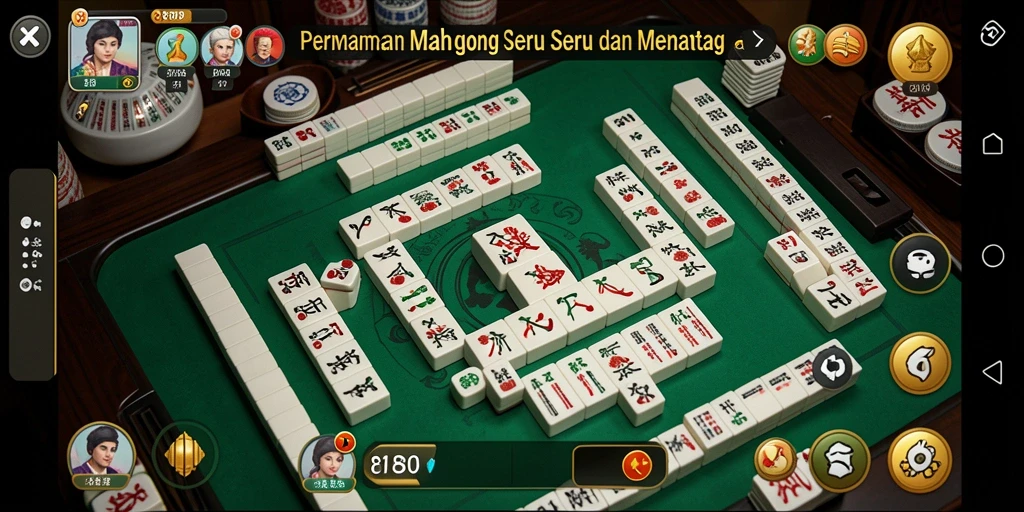 Tampilan gameplay Mahjong yang menarik dan seru di 8180.