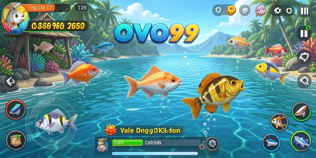 Tampilan gameplay memancing yang mengasyikkan di OVO99.