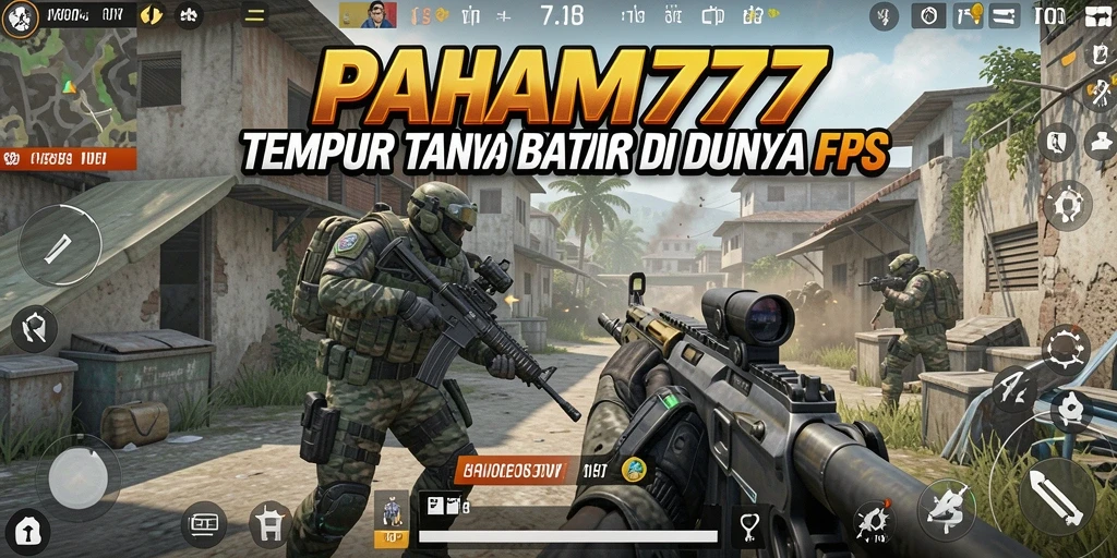 Screenshot utama PAHAM777 menampilkan aksi tempur FPS yang mendebarkan.