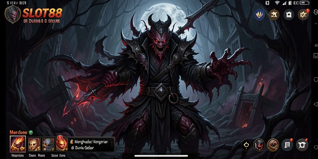 Screenshot menunjukkan gameplay menyeramkan dengan hantu dan efek menakutkan.