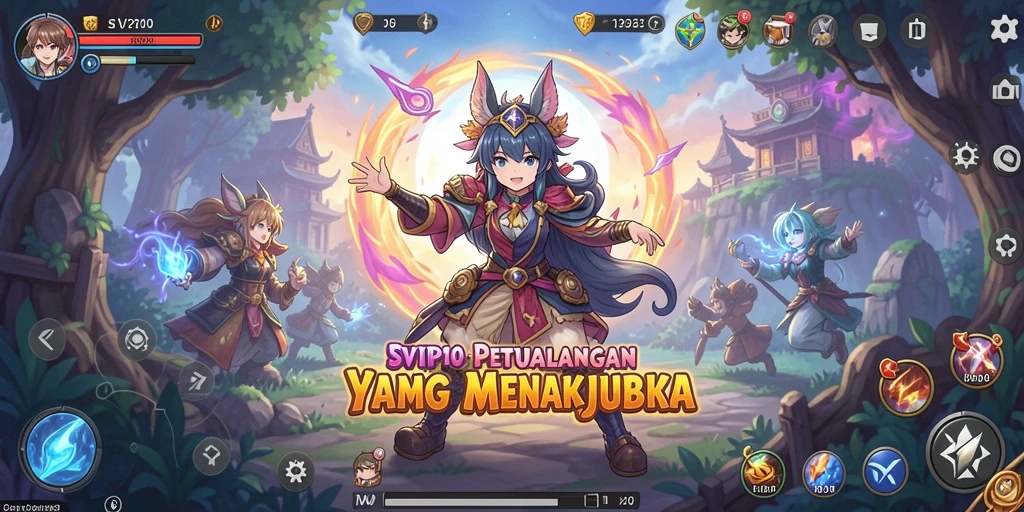 Screenshot utama SVIP10 menampilkan karakter-karakter anime dalam aksi pertarungan yang dinamis.